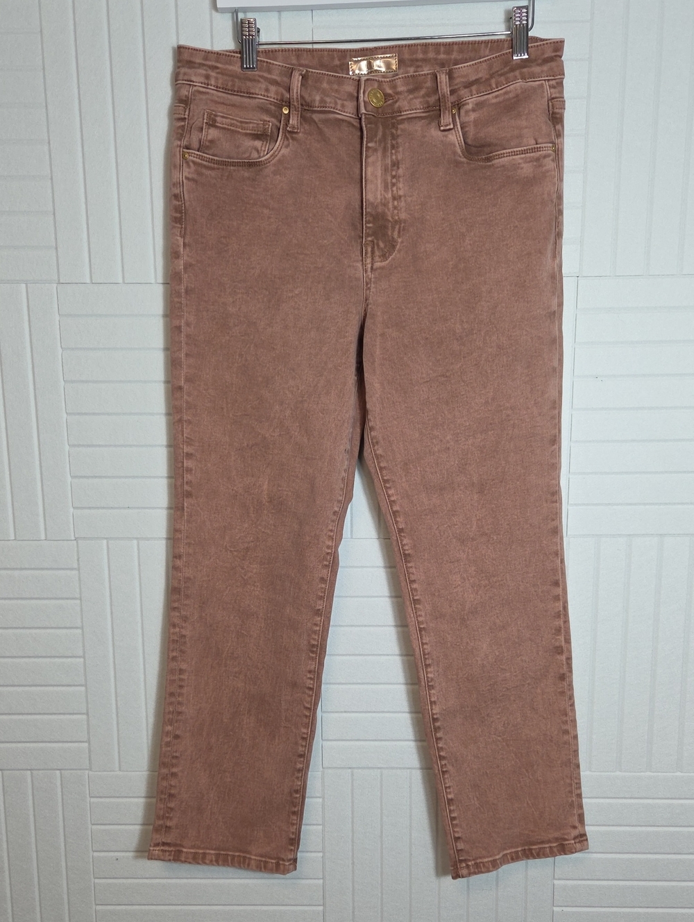 Kut From The Kloth Light Brown Reese High Rise Ankle Straight Leg Jeans Size 10